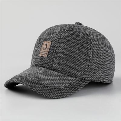 Hat Men's Winter Warm Fleece Casual Ear Protector Baseball Cap Autumn and Winter Woolen Cap