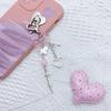 Elegant Bowknot Bead Heart Keyring Pendant Keychain Accessory Charm for Women