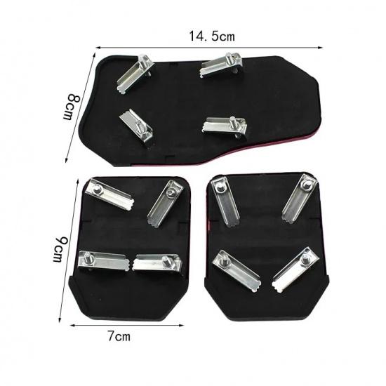 Universelle Auto-Pedalabdeckung Aluminium Automatikgetriebe Bremse Kraftstoff Gas Fußauflage Set Kit Pedale Rot Blau Silber Rutschfest Werkzeuge
