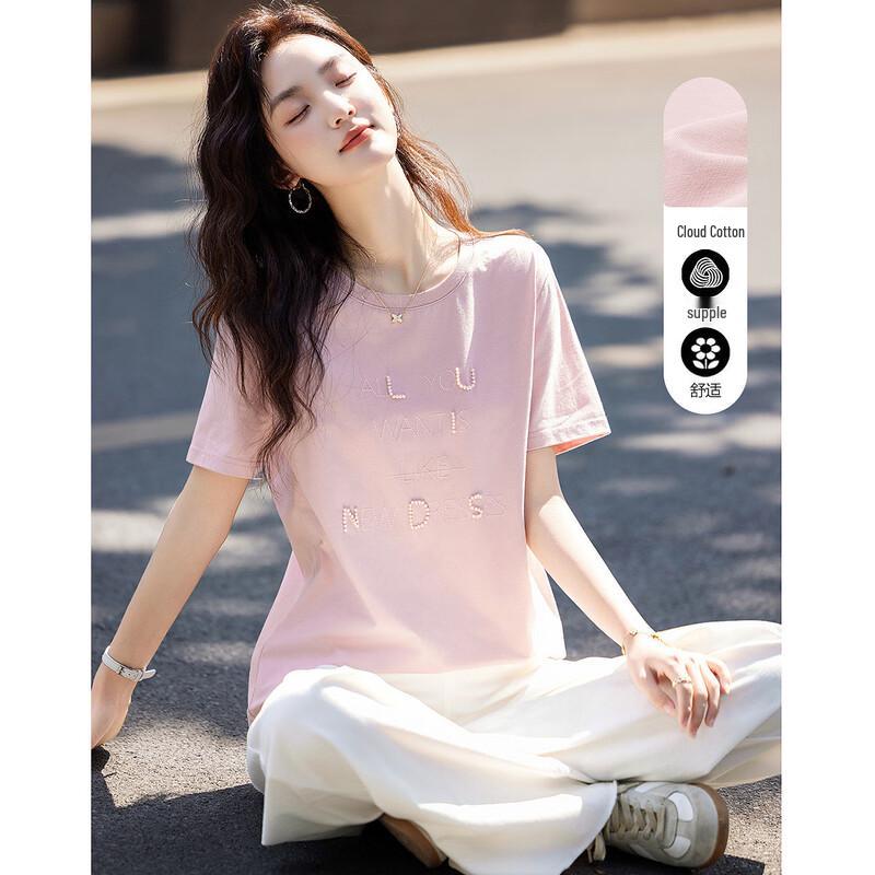 

Demana Women s Letter Embroidered Round Neck T-Shirt M