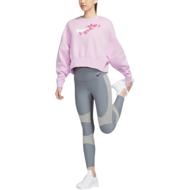 Nike Sweatshirts Women's Pink Crew Neck Moderate Regular DJ4136-621