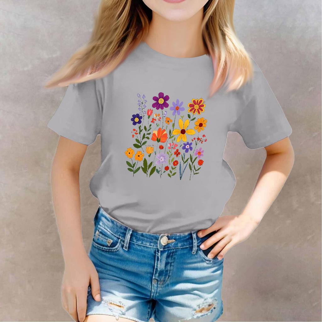 Kleinkind Mädchen Jungen T-Shirts Kinder Top Jungen und Mädchen Bedrucktes Kurzarm T-Shirt