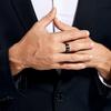 European & American Trendy Titanium Steel Men's Rotating Hip Hop Ring - Multiple Styles Set