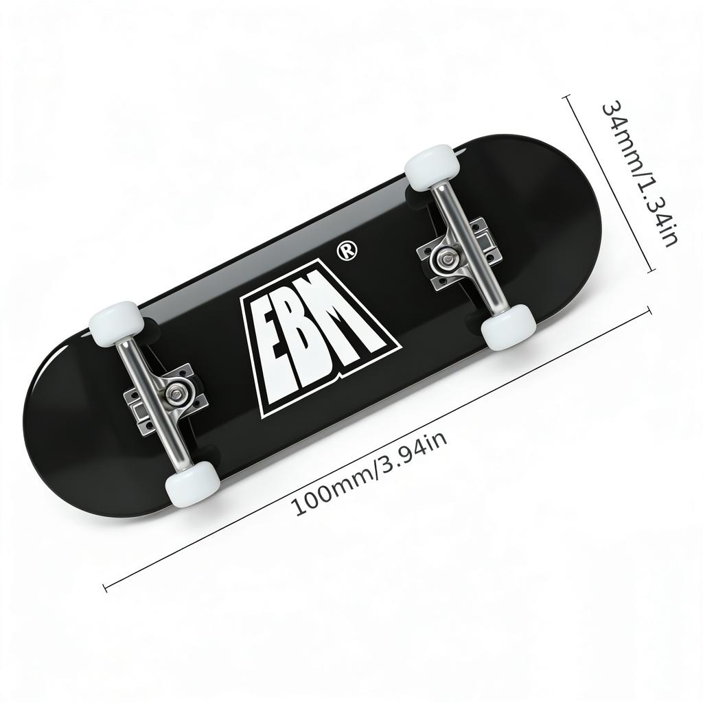 Factory Supply 34mm Full Complete Black Fingerboard Set Professional Mini Skateboard Grip Tape  Child Competition Gift