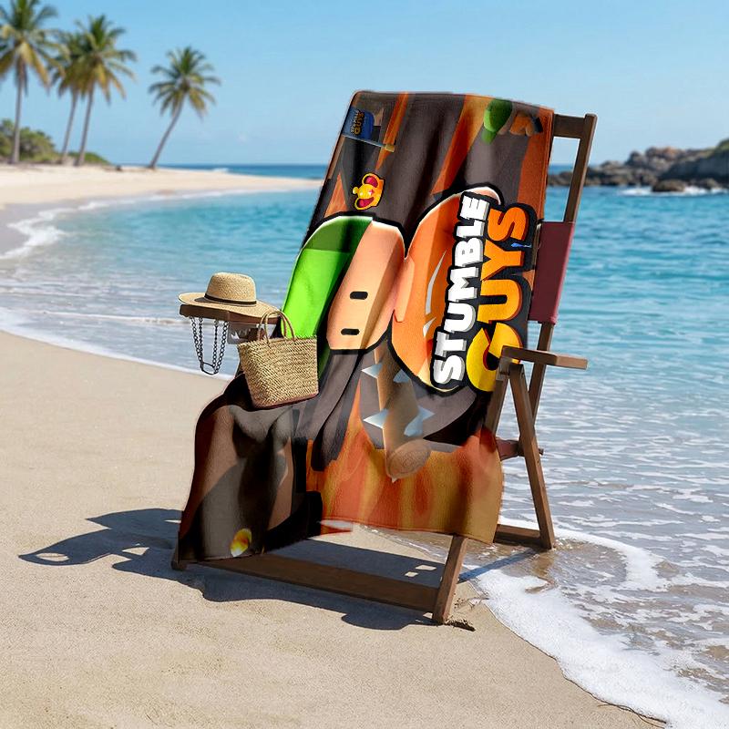 Stumble Guys Fashion Beach Towel: Ideal for Summer Adventures Soft, absorbent and quick drying suitable for swimming and bathing