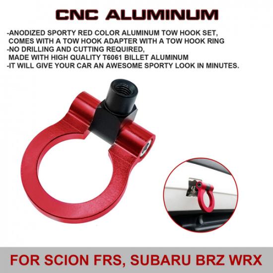 JDM Red Track Racing Tow Hook Trailer For 2013-2022 Subaru WRX STI BRZ Impreza