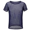 Men's Short Sleeve See-Through Mesh Slim Fit Diamond Net Top B-01