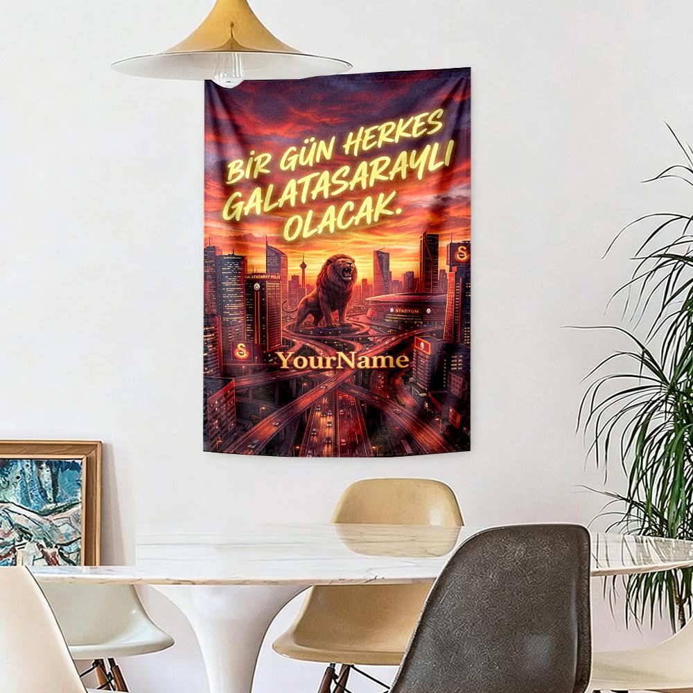 Galatasaray Custom Your Name Wall Decor Tapestry Art For Pet Memorial Birthdaywedding Party Backdrop Family Gift