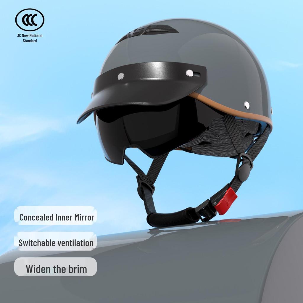 GB 3C Certified Electric Vehicle Helmet for Men & Women: Winter, Rainproof, Fogproof, Warm with Push-Type Lens