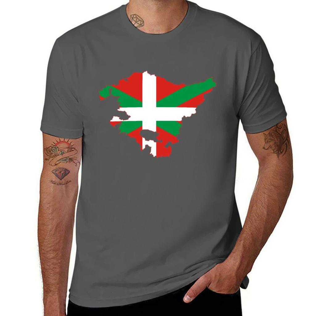 Cotton T Unisex Tshirt Tshirt Flag Euskadi Shirts Unisex Map