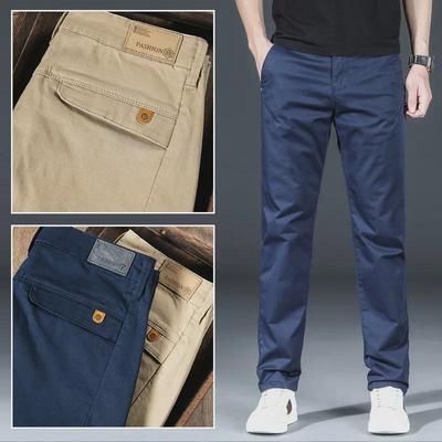 Pantalones Casuales para Hombre Sin Planchado con Elasticidad - Cómodos de Corte Recto Holgado para Primavera y Otoño