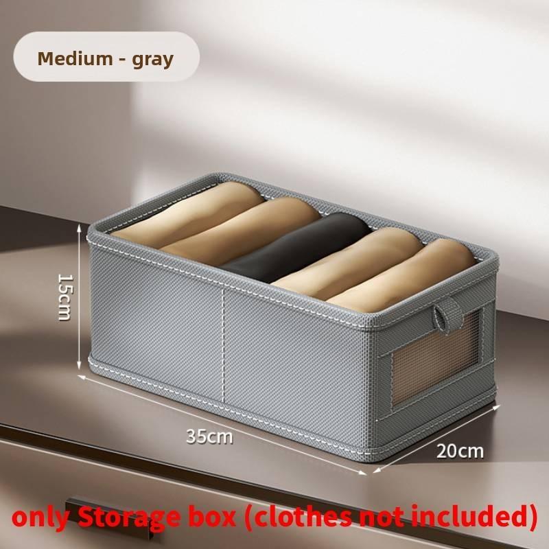 Cotton Linen Storage Box With Collapsible Organizer For Bedroom And Living Room