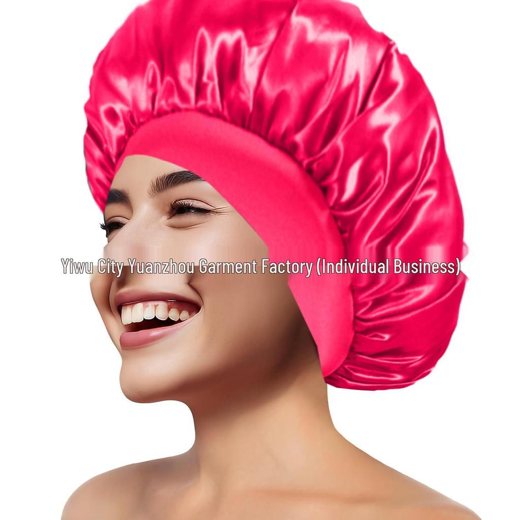 Women's Wide Brim Satin Sleep Cap – High Elasticity Hair Care Beauty Hat
