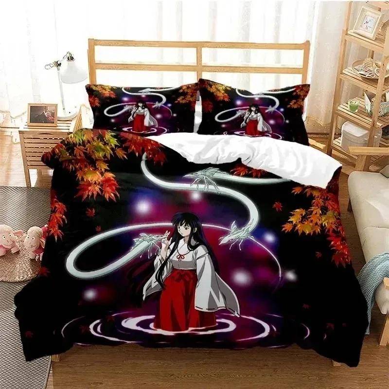 3D Printed Anime Inuyasha Duvet Cover Sesshoumaru Bedding Set And Double Twin Full Queen King Adult Kids Bedclothes Quilt Cover
