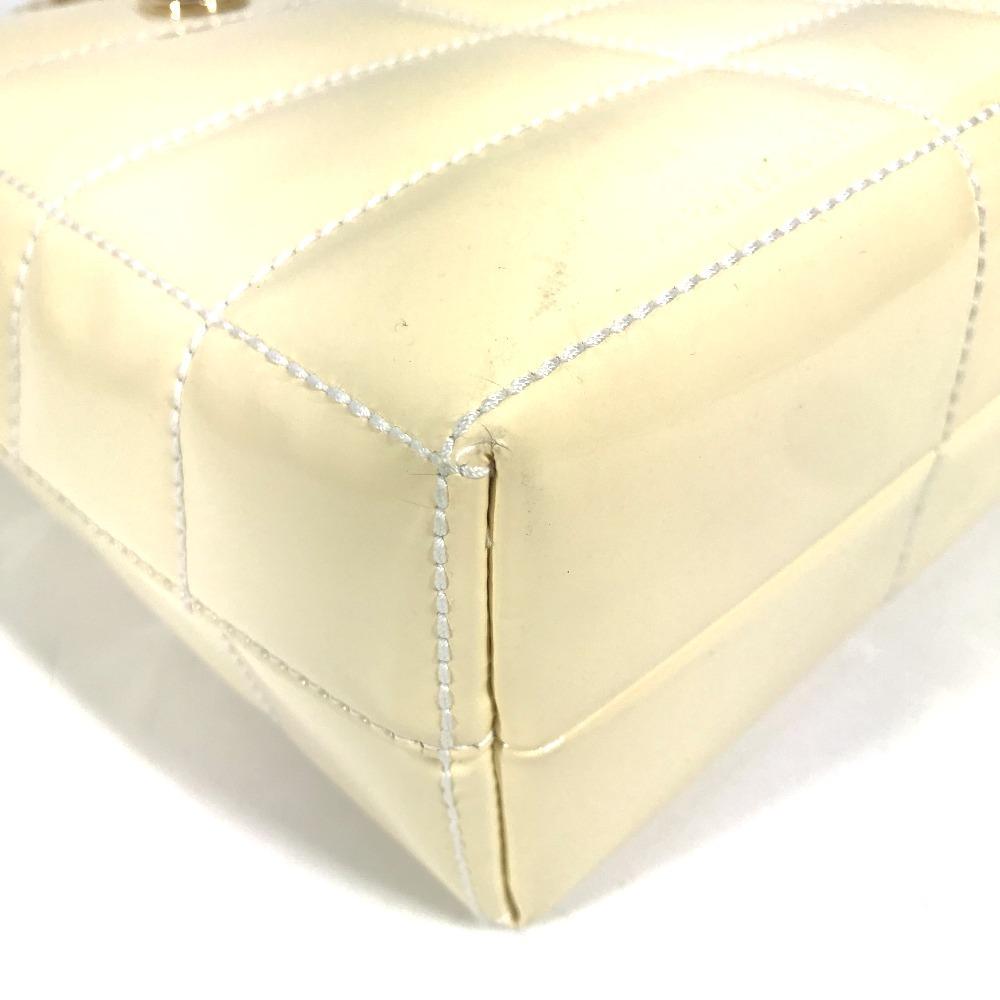 Chanel CC CC Mark Logo Chocolate Bar Shoulder Bag Enamel White