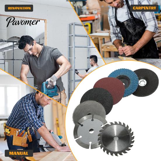 Abrasive Cutting Disc for DIY 7Pcs 3-inch Angle Grinder Set Metal Wood Tile, Resin/Steel Grinding Wheel Mini with 10mm Arbor Precision & Grooving