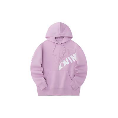 Anta Seria Lifestyle Wzór z nadrukiem litery Bluza z kapturem na ściągaczu Damskie bluzy z kapturem Fioletowy 162238710-3