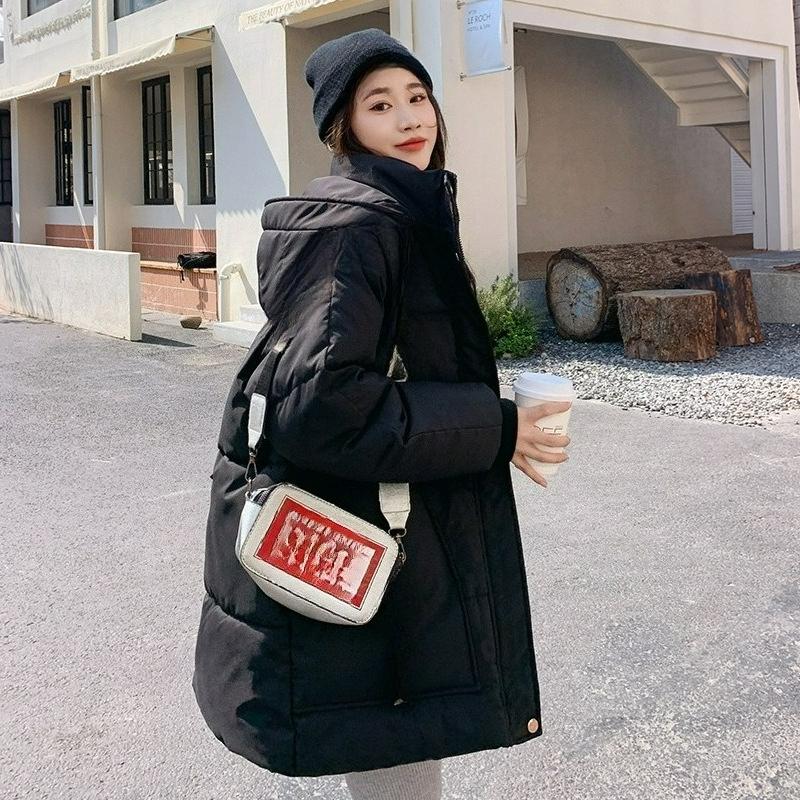 Winter Loose Hooded Padded Jacket Women's Big Pocket Fashion Mid-length Down Padded Jacket Padded Jacket Trend
