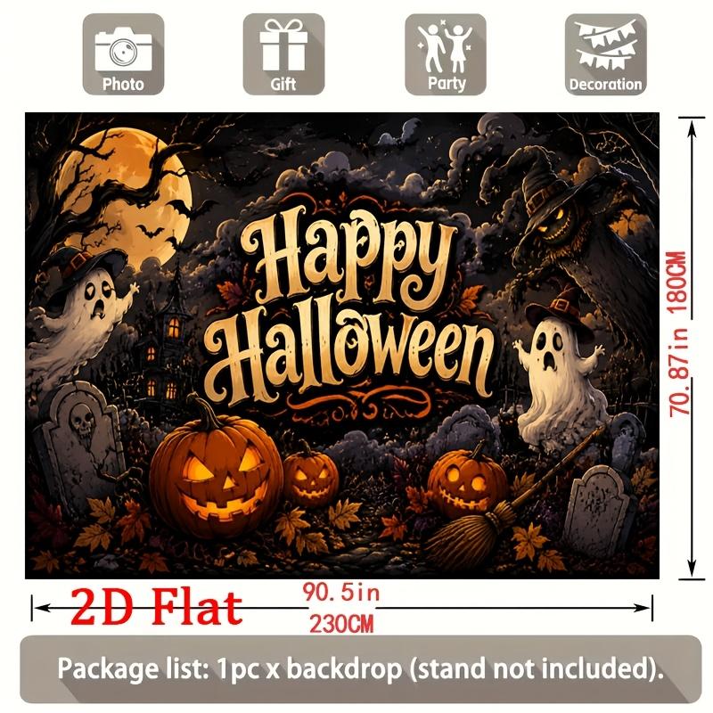 Two-dimensional plane, 1 piece per pack. Suitable for indoor/outdoor Halloween pumpkins and banners - party background fabric