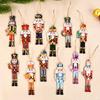 12Pcs Wooden Nutcracker Soldier Pendant Xmas Tree Hanging Ornament 2024 Christmas Decoration for Home Navidad 2025 New Year Gift