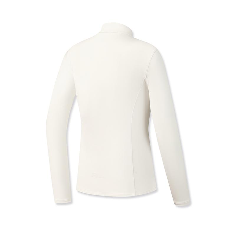 Fila Fitness Series Fleece Version Simple Sports Training Comfortable Versatile Warm Long Sleeve T-Shirt Women Tops Egrets-White A11W611219FWT