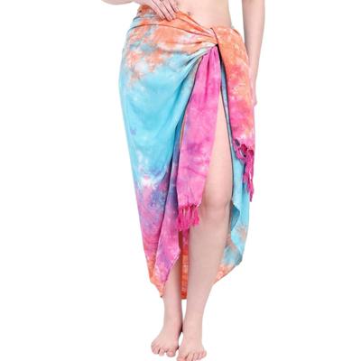 Women's Beach Sarong Handcrafted Cotton Pareo Coverup for Summer Vacation Travel Holiday Swimwear Multiuse Wrap Skirt Set of 1 White One Size Fits All