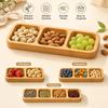 Natural Bamboo Bamboo Food Platter Divided Divided Fruit Dishes  Dining Area