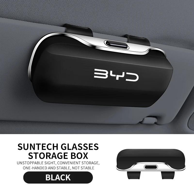 

Для BYD Leopard 8 Dolphin Atto 3 Han Seal U Tang Song Yuan Qin Автомобильный козырек Солнцезащитные очки Футляр для очков Держатель для очков Зажим Коробка чёрный
