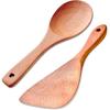 Wooden Rice Paddle Nonstick Rice Spoon Wooden Spatula for Cooking Sushi Rice Paddle for Rice Potato, 8.9" X 2.9"