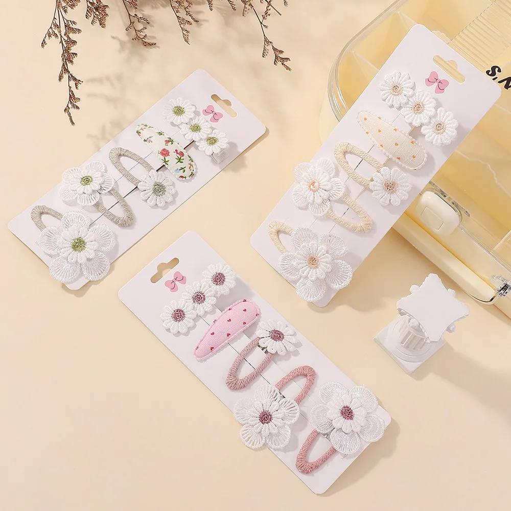 BABY SCHLEIFEN 5Stk/Set Süße Blume Pony Haarspange Mädchen Haarspange Ins Stil Gänseblümchen Haarnadel Mode Ornamente Haarschmuck