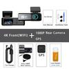 Car DVR 4K 3840*2160P WIFI GPS Dash Cam Mini Camera Front and Rear Dual Lens Dashcam Black Box Video Drive Recorder Night Vision