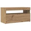 Vidaxl Szafka Pod Tv Z Oświetleniem Led, Dąb Artisan, 75X35X40 Cm