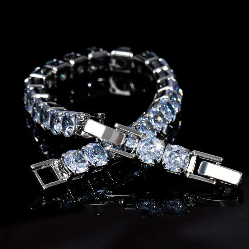 Elegant Zircon Bracelet: 6mm Round Cut, Prong Set, Simple and Exquisite European Design