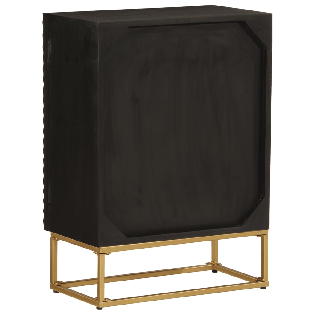 Sideboard Black 55 x 30 x 76 cm Solid Mango Wood and Iron