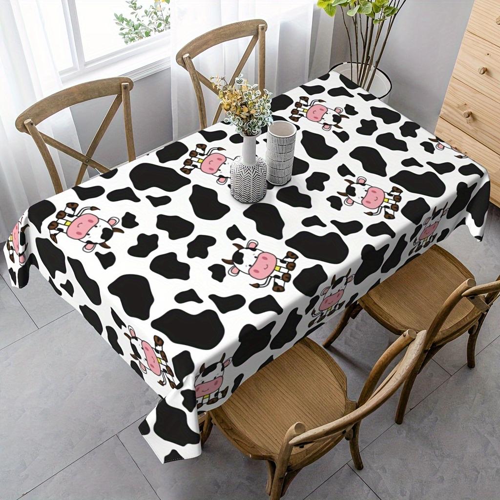 Farm Cow Animal Theme Rectangle Tablecloth for Table Decor Washable Farmhouse Kitchen Dining Table Cloth Holiday Party Decor