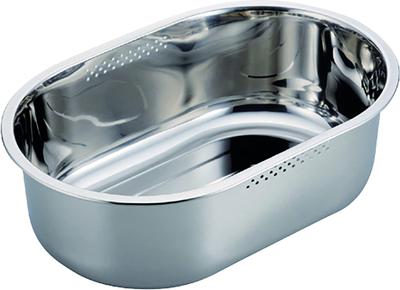 Pearl Metal Slim Oval Washtub, 37.5 X 25.5 Cm, Stainless Steel, At Aqua, HB-4148