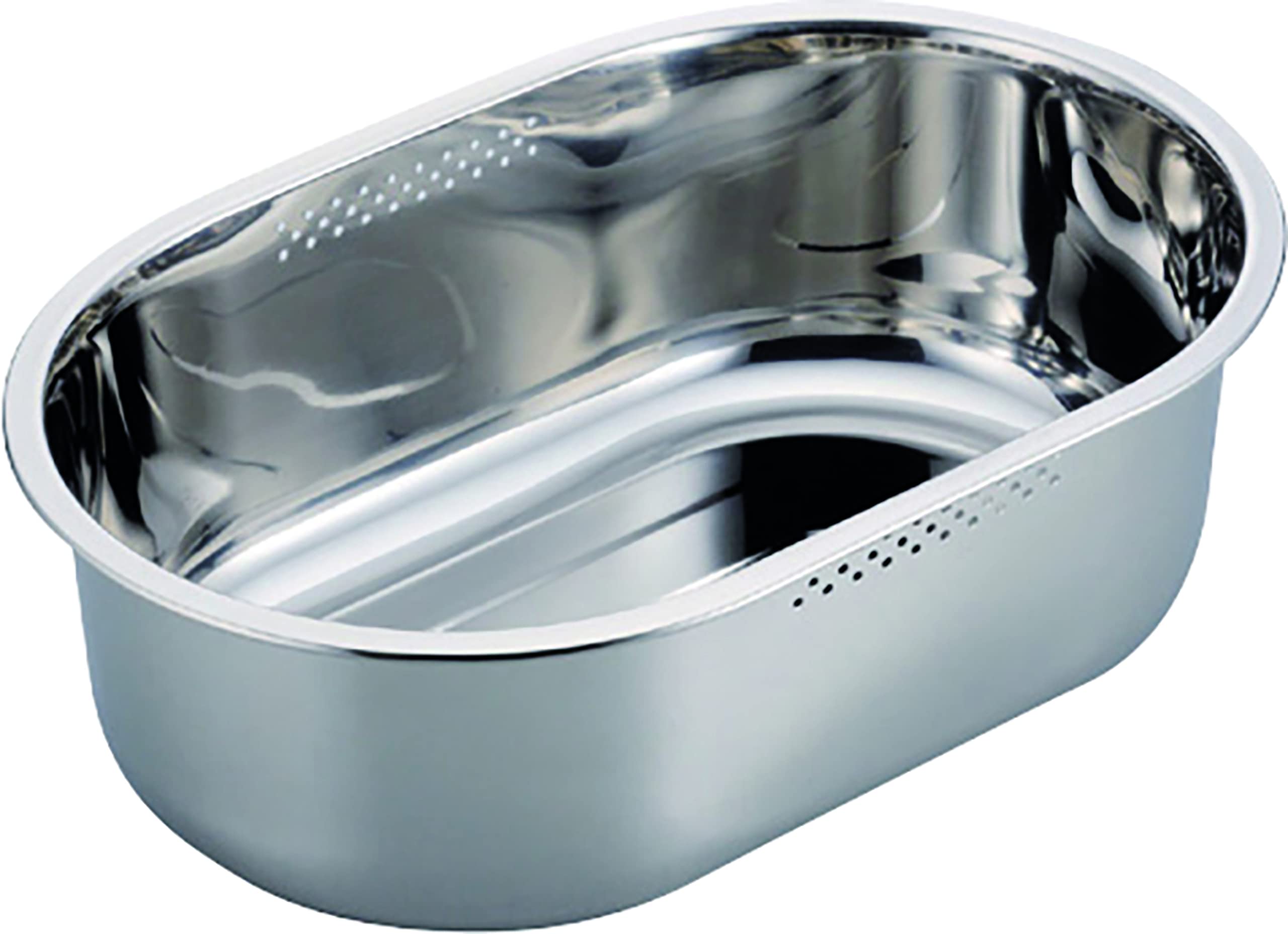 

Pearl Metal Slim Oval Washtub, 37.5 x 25.5 cm, Stainless Steel, At Aqua, HB-4148
