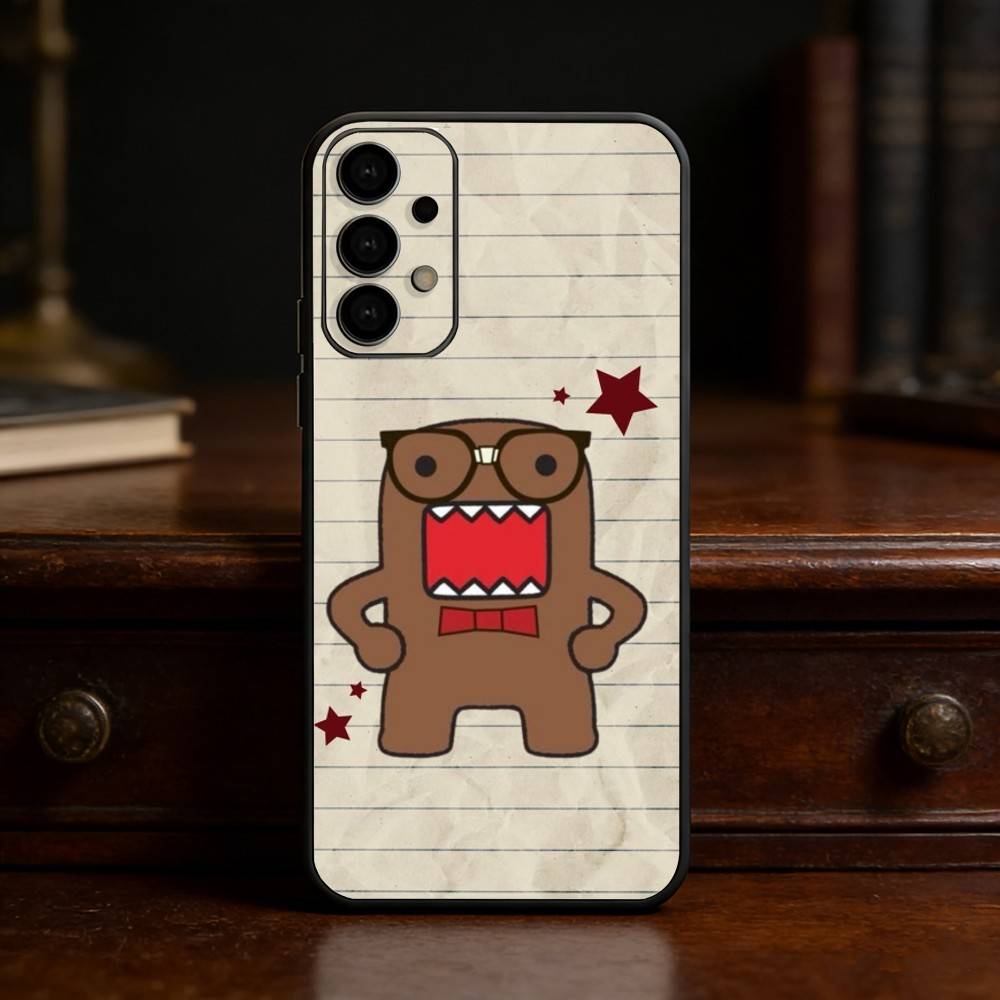 Cute Domo-kun Phone Case Phone Case For Samsung S25,24,23,22,30,21,10,9,Ultra,Plus,Lite Soft Black Case
