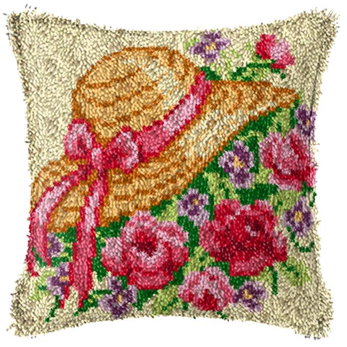 Kit per uncinetto Smyrnian Flower Mats Cushion Pillow Diy Serie Semplice Ricamo su Cuscino Tappeto Latch Hook Lavoro a Maglia Bottoni Pacchetti