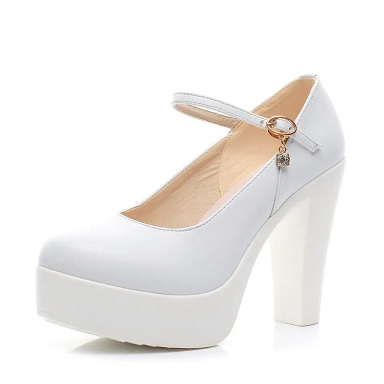 

11см Маленький Большой Размер 32-43 Туфли из Натуральной Кожи на Платформе 2025 Весна Женские Туфли на Высоком Блочном Каблуке для Платья Модели 32 белый