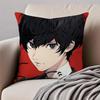 Stylish PPERSONA5 Anime Icons Cushion Cover Pillowcase Antidustmite Invisible Zipper Short Plush Sofa Cushion