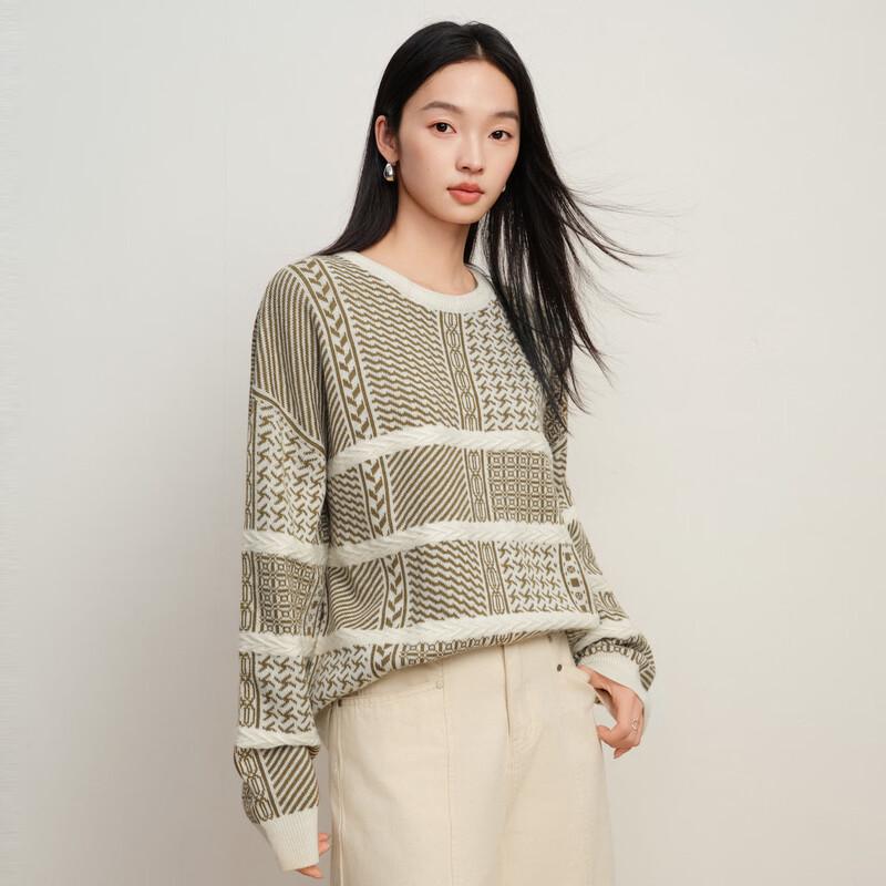 

Elva Island Women s Loose Plaid Long Sleeve Knitted Sweater L