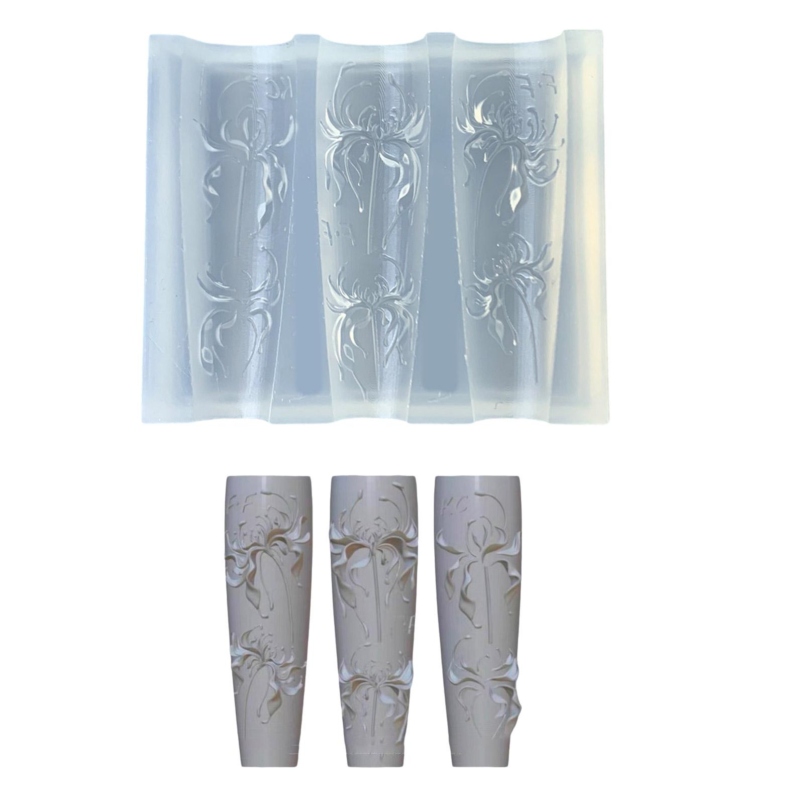 

3D Цветок Нейл-арт Силиконовая форма Мягкая силиконовая форма для нейл-арта с цветами Маникюрная форма для лепки Формы с цветочными узорами