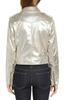 AL KHALID NEW Silver Jacket Motorcycle Party Leather Genuine Women Handmade Lambskin