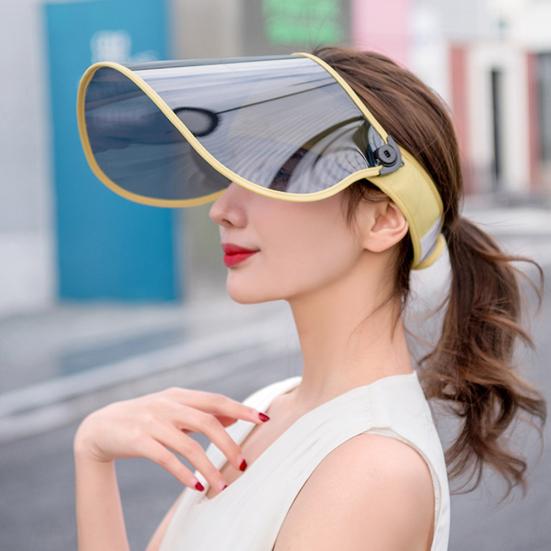 Damen Sommer Anti-UV Abnehmbare Sonnenblende Kappe Breiter Rand Outdoor Hut
