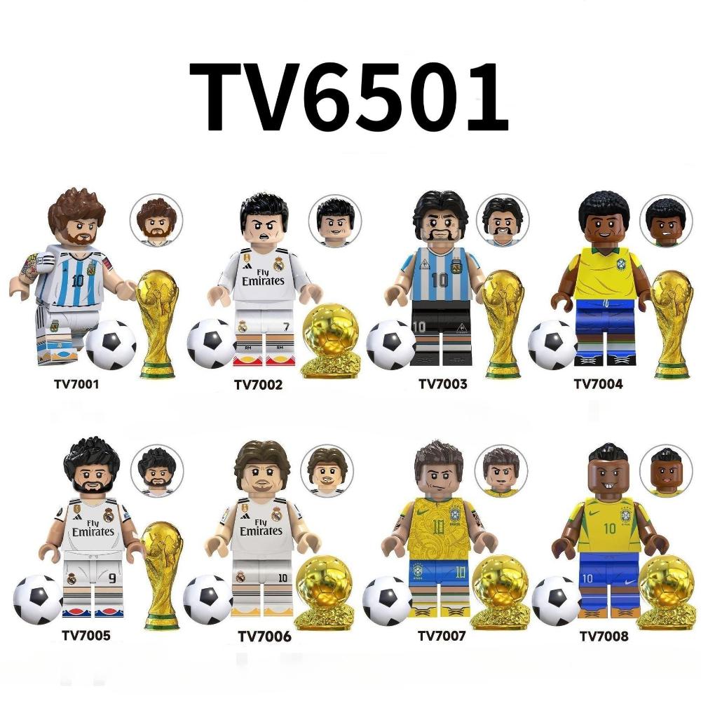 Figure di Calcio Assembla Mattoncini TV6501 Giocattoli da Costruzione Stelle del Calcio per Regali di Compleanno Halloween Natale