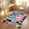 Cat Theme Crystal Velvet Rug Personalized Custom Name Text Soft Floor Mat Home Decor