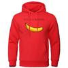 Unisex Hooded Sweatshirt With Banana Print Casual Streetwear Loose Fit Cotton-Lined Pullover Fall