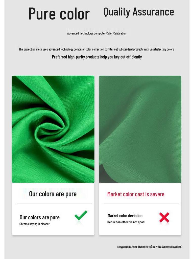 Professional Chroma Key Green Screen Fabric – No Punching or Installation Needed for Photography & Live Studio