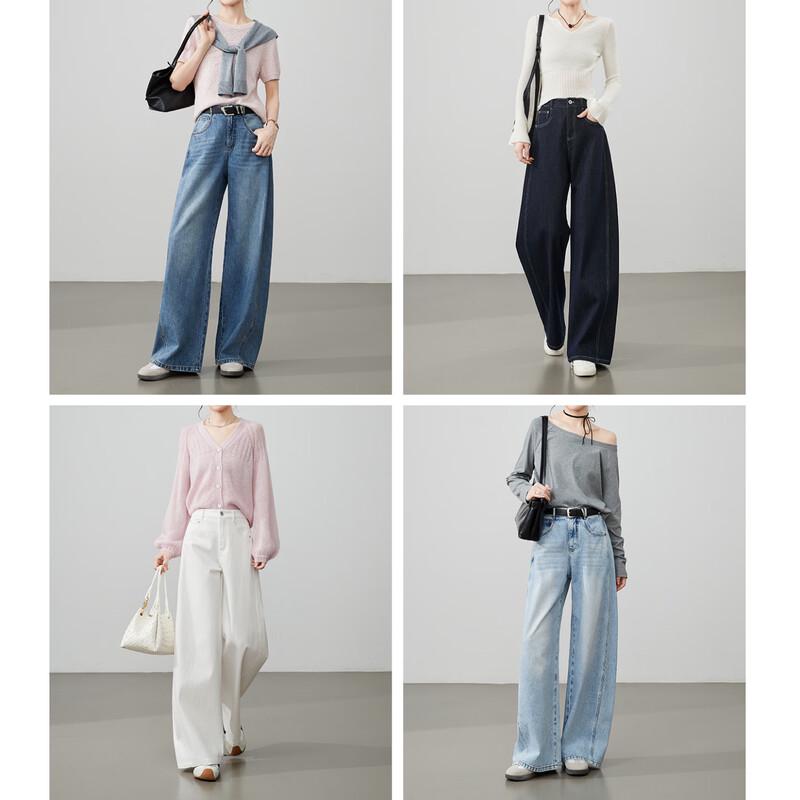 ESE-Y Women's Wide-Leg Banana Jeans